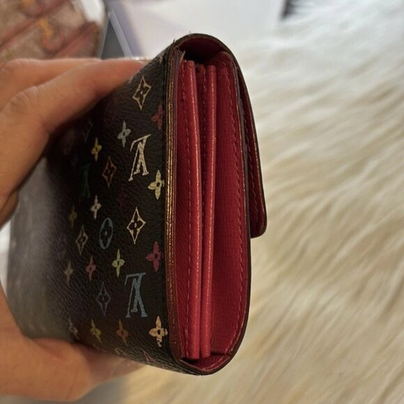 Authentic Louis Vuitton Monogram Multicolor Noir Sarah Women's Wallet - Picture 2 of 9